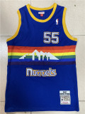 NBA Nuggets # 55 Mutombo snow mountain blue top Mesh Jersey 1:1 Quality