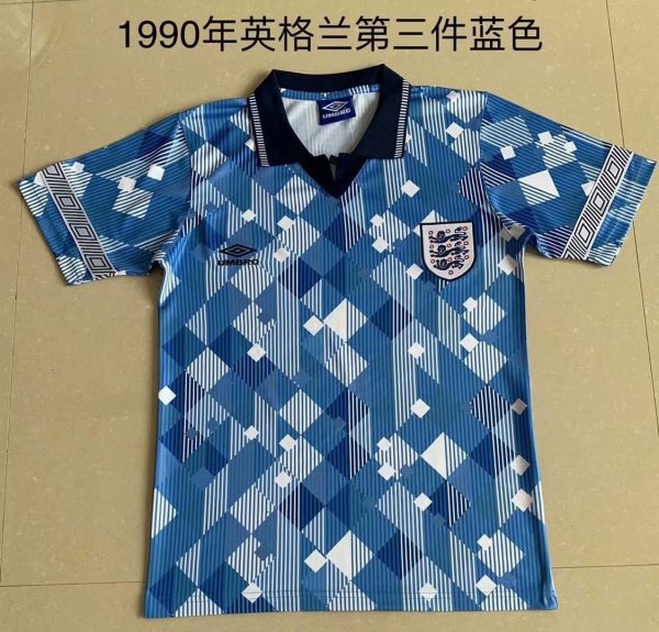 1990 England 1:1 Quality Retro Soccer Jersey