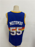 NBA Nuggets # 55 Mutombo snow mountain blue top Mesh Jersey 1:1 Quality