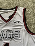 NCAA University of Gonzaga #1 white university Jersey 1:1 Quality