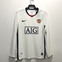 2008-2009 Manchester United Away Long Sleeve 1:1 Quality Retro Soccer Jersey