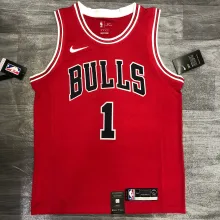 NBA Bulls crew red No. 1 Ross with chip 1:1 Quality