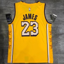 NBA Laker's Retro yellow V-lead Sucheng city version 23 James with chip 1:1 Quality