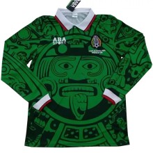 1998 Mexico Home Long Sleeve 1:1 Retro Soccer Jersey