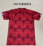 1991 Manchester City Away 1:1 Quality Retro Soccer Jersey