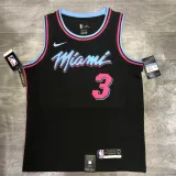 NBA Heat crew crew black No.3 Wade with chip 1:1 Quality