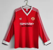 1983 Manchester United Home Long Sleeve 1:1 Quality Retro Soccer Jersey