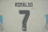 2015-2016 Retro Real Madrid Home Long Sleeve 1:1 Quality Soccer Jersey