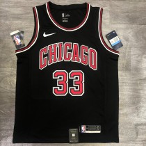 NBA Bulls crew neck black 33 leather band chip 1:1 Quality