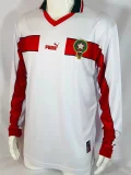 1998 Morocco Away White Long Sleeve 1:1 Quality Retro Soccer Jersey