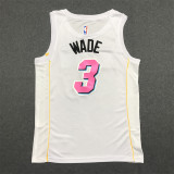 22/23 Heat WADE #3 White City Edition 1:1 Quality NBA Jersey