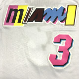 22/23 Heat WADE #3 White City Edition 1:1 Quality NBA Jersey