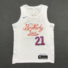 23 NBA 76ers Embiid #21 White City Edition 1:1 Quality NBA Jersey