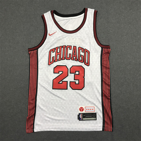22/23 Bull Jordan #23 White City Edition 1:1 Quality NBA Jersey