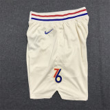 17/18 NBA 76ers Beige City Edition 1:1 Quality NBA Pants