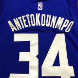 22/23 Bucks Antetokounmpo #34 Blue City Edition 1:1 Quality NBA Jersey