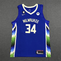 22/23 Bucks Antetokounmpo #34 Blue City Edition 1:1 Quality NBA Jersey 22/23 Bucks Antetokounmpo #34 Blue City Edition 1:1 Quality NBA Jersey