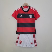 23/24 Flamengo Home Kids Soccer Jersey