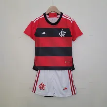 23/24 Flamengo Home Kids Soccer Jersey