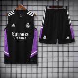 22/23 Real Madrid Vest Training Suit Kit Black 1:1 Quality Training Jersey