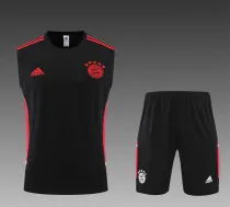 22/23 Bayern Munich Vest Training Suit Kit Black 1:1 Quality Training Jersey