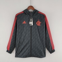 2022 Flamengo Black Windbreaker(红色阿迪红色三边）
