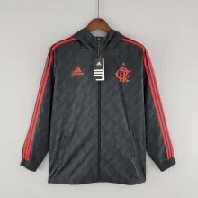 2022 Flamengo Black Windbreaker(红色阿迪红色三边）