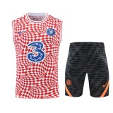 22/23 Chelsea Vest Training Suit Kit Red And White 1:1 Quality Training Jersey