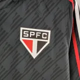 2022 Sao Paulo Black Windbreaker（白色阿迪红白三边）