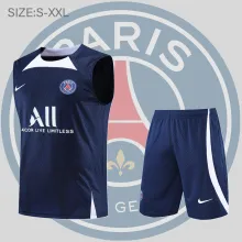 22/23 PSG Vest Training Suit Kit Dark Blue 1:1 Quality Training Shirt