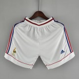 1998 France White Retro Shorts