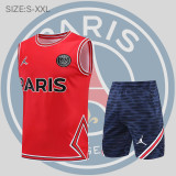 22/23 PSG Vest Training Suit Kit Red 1:1 Quality Training Shirt