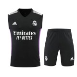 22/23 Real Madrid Vest Training Suit Kit Black 1:1 Quality Training Jersey