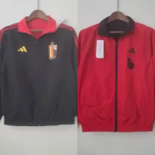2022 Belgium Black-Red Double Sided Windbreaker