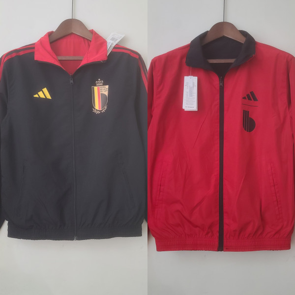 2022 Belgium Black-Red Double Sided Windbreaker