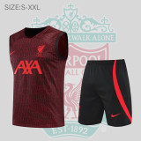22/23 Liverpool FC Vest Training Suit Kit Maroon 1:1 Quality Training Jersey