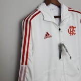 2022 Flamengo White Windbreaker (红色阿迪红色三边）