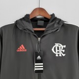 2022 Flamengo Black Windbreaker(红色阿迪白色三边）