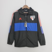 2022 Sao Paulo Black-Blue Windbreaker（红色阿迪红白三边）