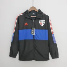 2022 Sao Paulo Black-Blue Windbreaker（红色阿迪红白三边）