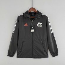 2022 Flamengo Black Windbreaker(红色阿迪白色三边）