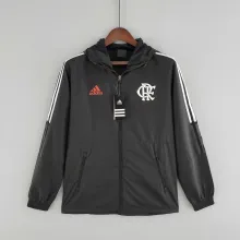 2022 Flamengo Black Windbreaker(红色阿迪白色三边）