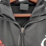 2022 Flamengo Black Windbreaker(红色阿迪白色三边）