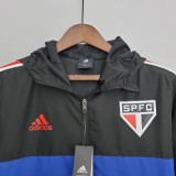 2022 Sao Paulo Black-Blue Windbreaker（红色阿迪红白三边）