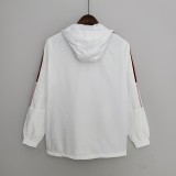 2022 Flamengo White Windbreaker (红色阿迪红色三边）