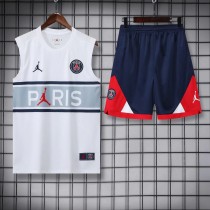 22/23 PSG Vest Training Kit Kit White Grey Stripe 1:1 Quality Training Shirt