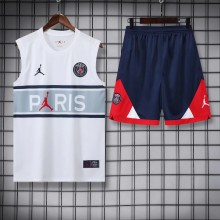 22/23 PSG Vest Training Kit Kit White Grey Stripe 1:1 Quality Training Shirt