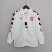2022 Flamengo White Windbreaker (红色阿迪红色三边）