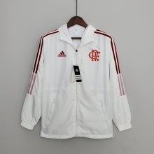 2022 Flamengo White Windbreaker (红色阿迪红色三边）
