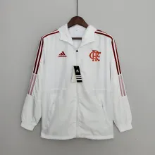 2022 Flamengo White Windbreaker (红色阿迪红色三边）